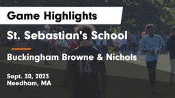 St. Sebastian's School vs Buckingham Browne & Nichols  Game Highlights - Sept. 30, 2023
