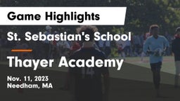 St. Sebastian's School vs Thayer Academy  Game Highlights - Nov. 11, 2023