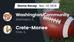 Recap: Washington Community  vs. Crete-Monee  2018