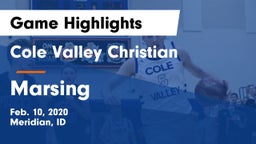 Cole Valley Christian  vs Marsing Game Highlights - Feb. 10, 2020