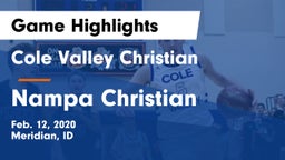 Cole Valley Christian  vs Nampa Christian  Game Highlights - Feb. 12, 2020