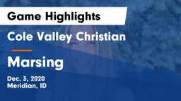 Cole Valley Christian  vs Marsing  Game Highlights - Dec. 3, 2020