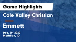 Cole Valley Christian  vs Emmett Game Highlights - Dec. 29, 2020