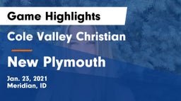 Cole Valley Christian  vs New Plymouth  Game Highlights - Jan. 23, 2021