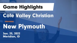 Cole Valley Christian  vs New Plymouth  Game Highlights - Jan. 25, 2022