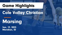 Cole Valley Christian  vs Marsing  Game Highlights - Jan. 19, 2023