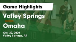 Valley Springs  vs Omaha  Game Highlights - Oct. 20, 2020