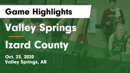 Valley Springs  vs Izard County  Game Highlights - Oct. 23, 2020