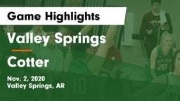 Valley Springs  vs Cotter  Game Highlights - Nov. 2, 2020