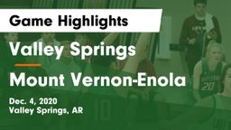 Valley Springs  vs Mount Vernon-Enola Game Highlights - Dec. 4, 2020