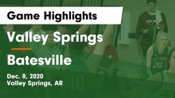 Valley Springs  vs Batesville  Game Highlights - Dec. 8, 2020