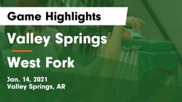 Valley Springs  vs West Fork  Game Highlights - Jan. 14, 2021
