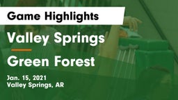 Valley Springs  vs Green Forest  Game Highlights - Jan. 15, 2021
