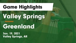 Valley Springs  vs Greenland  Game Highlights - Jan. 19, 2021