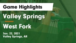 Valley Springs  vs West Fork  Game Highlights - Jan. 22, 2021