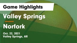 Valley Springs  vs Norfork  Game Highlights - Oct. 22, 2021