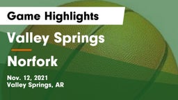 Valley Springs  vs Norfork  Game Highlights - Nov. 12, 2021