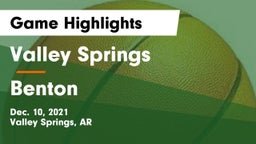 Valley Springs  vs Benton  Game Highlights - Dec. 10, 2021