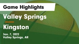 Valley Springs  vs Kingston  Game Highlights - Jan. 7, 2022