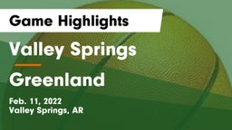 Valley Springs  vs Greenland  Game Highlights - Feb. 11, 2022