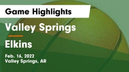 Valley Springs  vs Elkins  Game Highlights - Feb. 16, 2022