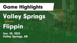 Valley Springs  vs Flippin  Game Highlights - Jan. 20, 2023