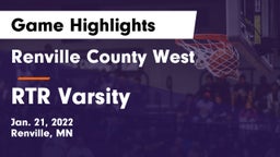 Renville County West  vs RTR Varsity Game Highlights - Jan. 21, 2022