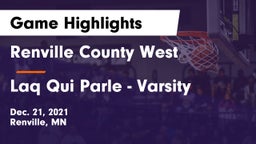 Renville County West  vs Laq Qui Parle - Varsity Game Highlights - Dec. 21, 2021