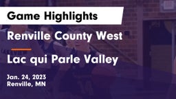 Renville County West  vs Lac qui Parle Valley  Game Highlights - Jan. 24, 2023