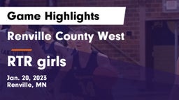 Renville County West  vs RTR  girls Game Highlights - Jan. 20, 2023