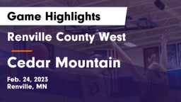 Renville County West  vs Cedar Mountain Game Highlights - Feb. 24, 2023