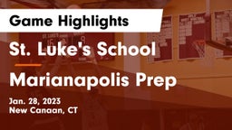St. Luke's School vs Marianapolis Prep Game Highlights - Jan. 28, 2023