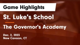 St. Luke's School vs The Governor's Academy Game Highlights - Dec. 2, 2023