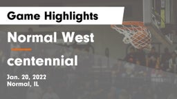 Normal West  vs centennial Game Highlights - Jan. 20, 2022