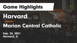 Harvard  vs Marian Central Catholic  Game Highlights - Feb. 24, 2021