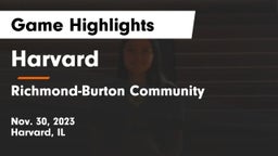 Harvard  vs Richmond-Burton Community  Game Highlights - Nov. 30, 2023