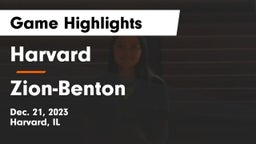 Harvard  vs Zion-Benton  Game Highlights - Dec. 21, 2023