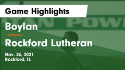 Boylan  vs Rockford Lutheran  Game Highlights - Nov. 26, 2021