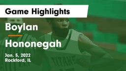 Boylan  vs Hononegah  Game Highlights - Jan. 5, 2022