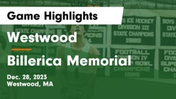 Westwood  vs Billerica Memorial  Game Highlights - Dec. 28, 2023