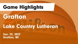 Grafton  vs Lake Country Lutheran  Game Highlights - Jan. 22, 2022