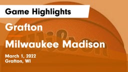 Grafton  vs Milwaukee Madison Game Highlights - March 1, 2022