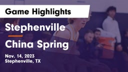Stephenville  vs China Spring  Game Highlights - Nov. 14, 2023