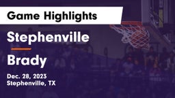 Stephenville  vs Brady  Game Highlights - Dec. 28, 2023