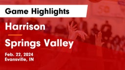 Harrison  vs Springs Valley  Game Highlights - Feb. 22, 2024