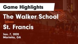 The Walker School vs St. Francis  Game Highlights - Jan. 7, 2020