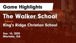 The Walker School vs King's Ridge Christian School Game Highlights - Jan. 14, 2020