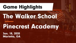 The Walker School vs Pinecrest Academy  Game Highlights - Jan. 18, 2020