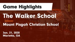 The Walker School vs Mount Pisgah Christian School Game Highlights - Jan. 21, 2020