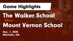 The Walker School vs Mount Vernon School Game Highlights - Dec. 1, 2020